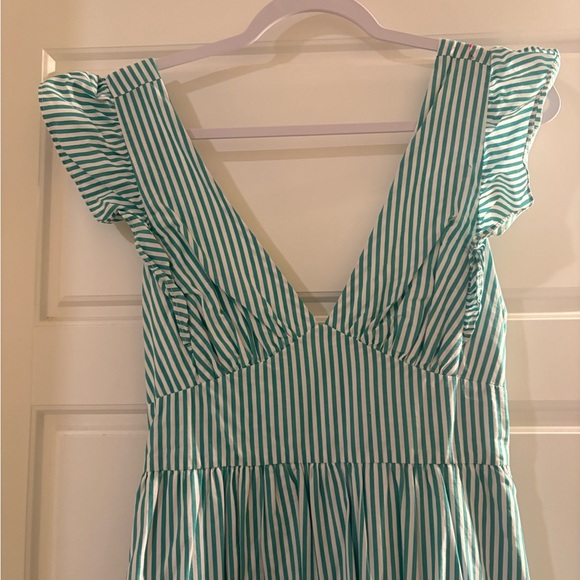 Skies Are Blue Jade Striped Maxi Dress - Picture 4 of 6
